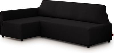 Belmarti® Bankhoes Bali Chaise Longue Links 195-220cm breed - Zwart - geschikt voor banken zonder armleuningen - multi-elastische kwaliteit met uitzonderlijk aanpassingsvermogen
