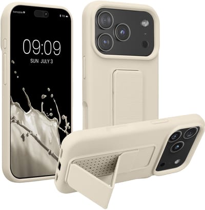 kwmobile back cover voor smartphone - geschikt voor Apple iPhone 18 Pro / iPhone 17 Pro - 1x beschermhoesje van kunststof - In crème