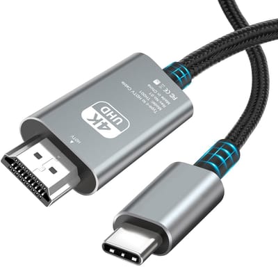 USB C naar HDMI Kabel 1M - 4K - USB-C Type-C Naar HDMI HDTV AV TV Kebel Geschikt voor Smartphone, Telefoon, Tablet, Laptop, PC, Beamer & Monitor