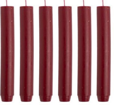 Cactula | Dikke Dinerkaarsen | 18 x 2.6 cm | Bordeaux | 6 stuks | 14 branduren