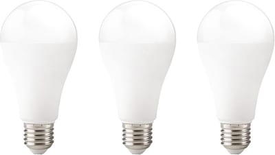 Kobi LED Lamp E27 15W - 1500lm - 3000K - 230V - Standaardvorm - Voor Grote Armaturen, Eetkamer of Woonruimte - 3 stuks