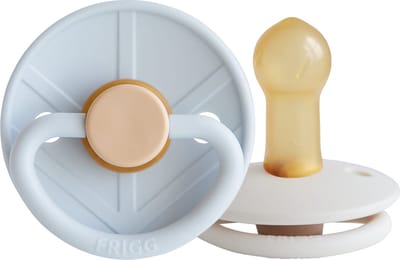 FRIGG Little Viking Fopspeen - Rond - 2 Stuks - 6-18 Mnd - Powder Blue/Cream