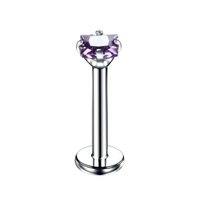 Aramat Jewels - Helix piercing - Prachtige paarse zirkonia - Van staal