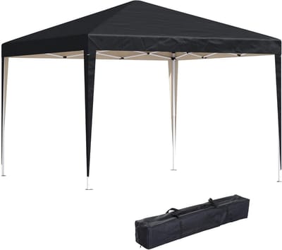 Pop-up Paviljoen - Feesttent Tuin - Buitenfeesten Organiseren - Waterdicht UV-bestendig - 3x3 meter - Zwart