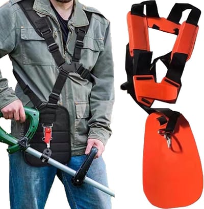 Trimmer Harnas Strap - Schouderriem Bosmaaier - Tuinonderhoud - Verstelbare Dubbele Schouderband - 300 g - Oranje