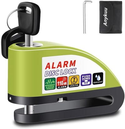 Remschijfslot met Alarm - Motorslot Diefstalbeveiliging - Motorfiets Beveiligen - 110 Decibel Alarm - 7 mm Schijfdikte - Zwart