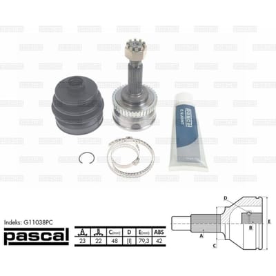 Homokineet reparatie set, aandrijfas PASCAL G11038PC