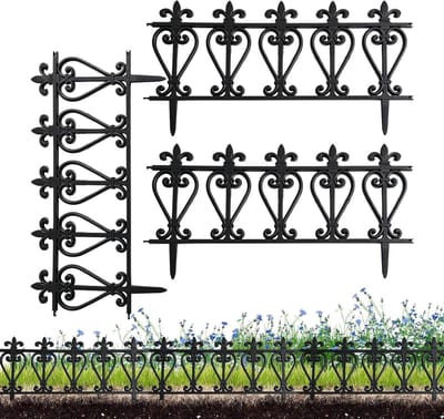 Tuinborder Decoratie - Bloemborder Gazonrand - Tuin Organiseren - Decoratieve Uitsparingen - 3 stuks - Zwart