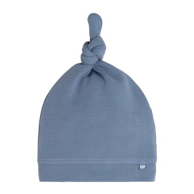 Baby's Only Knoopmutsje Pure - Vintage Blue - 0-3 mnd - 100% ecologisch katoen - GOTS