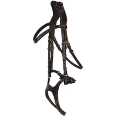 Horze Peckham Anatomisch Hoofdstel met borduursel, Dark Brown, Vollblut