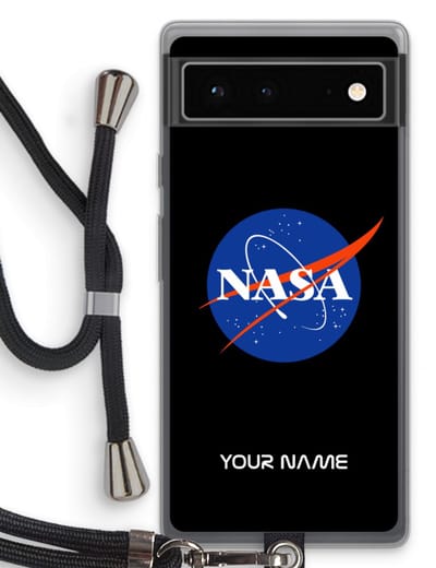 Gepersonaliseerd - Case Company® - Hoesje met koord geschikt voor Google Pixel 6 hoesje met Koord - NASA - Telefoonhoesje met Zwart Koord - Bescherming aan alle Kanten en Over de Schermrand