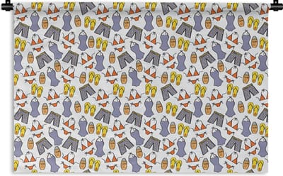 Wandkleed - Wanddoek - Badkleding - Patronen - Zomer - 180x120 cm - Wandtapijt