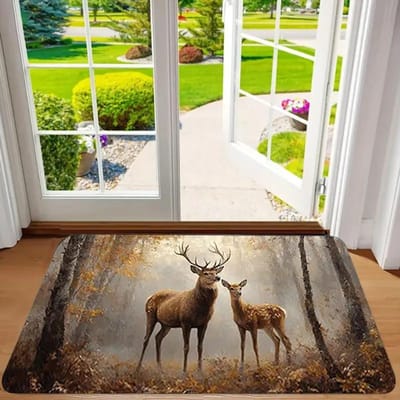 Aangepast Flanel Bedrukt Tapijt - Entreevloer voor Slaapkamer - Antislip, Duurzaam, Huidvriendelijk Interieur Woondecoratie 60*90cm