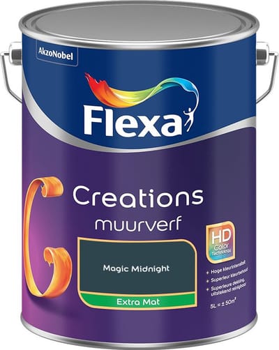 Flexa - Creations Muurverf Extra Mat - Magic Midnight - Mengverf - 5 L