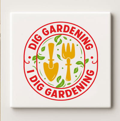 I Dig Gardening Keramische Tegel 15x15cm – Grappige Tuinier Quote Ontwerp – Perfect Cadeau voor Plantenliefhebbers & Tuindecoratie