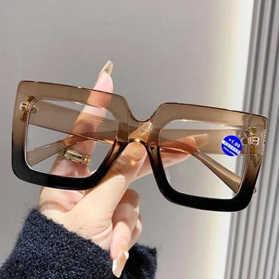 Luxe Merk Designer Groot Montuur Vierkant Leesbril Dames Heren Mode Vintage Leesbril Oversized Presbyopie 1.5