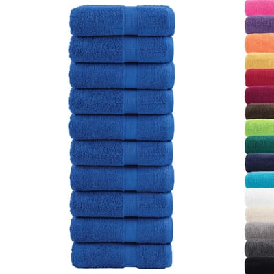 vidaXL - Premium - washandjes - SOLUND - 10 - stuks - blauw - 30x30 - cm - 600 - g/m²