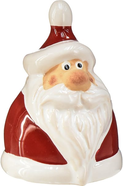 Kerstmanfiguur van keramiek, rood en wit, 6,4 cm – Feestelijke kerstve