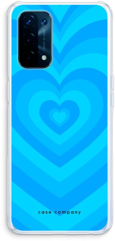 Case Company® - Hoesje geschikt voor Oppo A93 5G hoesje - Hart Blauw - Soft Cover Telefoonhoesje - Bescherming aan alle Kanten en Schermrand