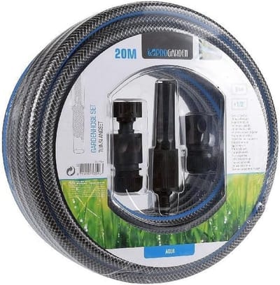Tuinslang Set - Bewateringsslang - Tuin Besproeien - 4 Delig - 20 Meter - Grijs