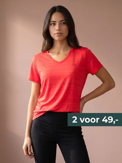 Sjeng Sports ADENA - Maat: S Watermelon - Tennis Shirt Vrouwen - Sportshirt - 92% polyester, 8% elastaan, cationic dyed jersey