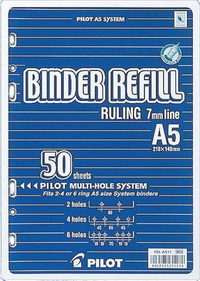 Aanvulling Lijn (Breed) Wit Notitiepapier 50 Vel = 100 Pag. Geschikt voor o.a. Filofax (Clipbook) A5 Planners - Ringbanden met 2, 4 en 6 Ringen
