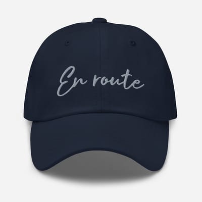 De2pktjes - En Route Geborduurde (voor en achter) Burton pet - Marineblauw