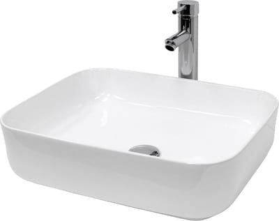 Wastafel incl. afvoerplug zonder overloop 50,5x39,5x13,5 cm wit keramiek LuxeBath
