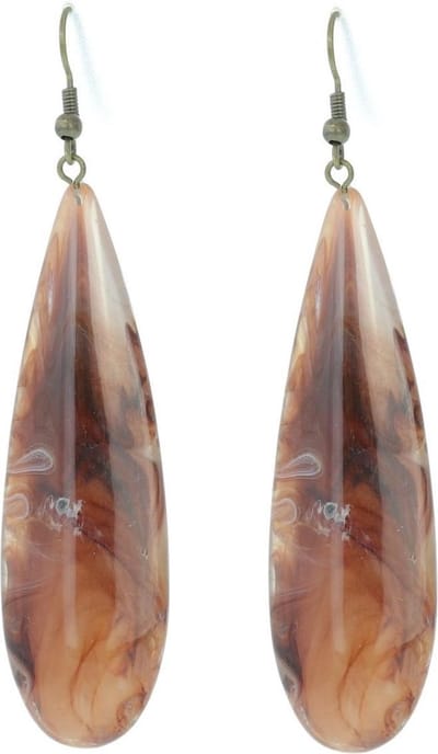 Behave - Oorbellen druppel bruin acryl - bohemian zomerstijl