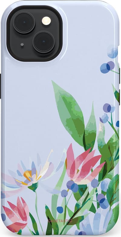 Casetastic hoesje geschikt voor Apple iPhone 15 - MagSafe - Dubbellaagse bescherming - Dromen in pastel - Fashion Case - Lichtgrijs Mintgroen