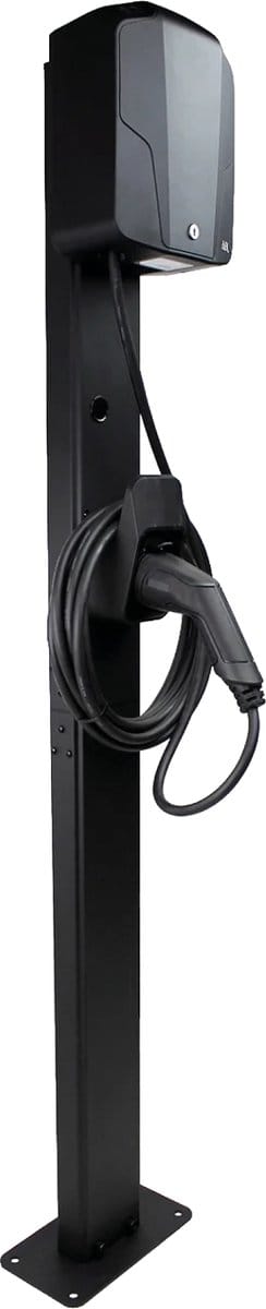 ABL emH1 Montagepaal - voor 2 Laadpalen - Dubbele bevestingspaal voor ABL emH1 Laadpalen - Inclusief 2x Stekkerhouder - Metaal - Zwart