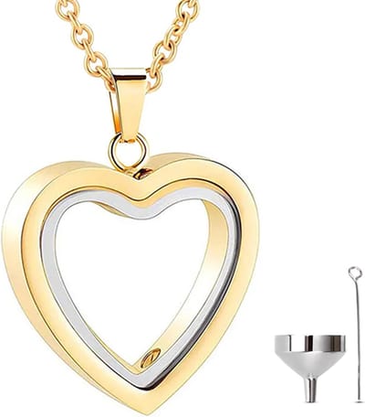 Luxe Ashanger - met Ketting (55 cm) - Voor As, Haren of Parfum - Assieraad - As Ketting - Gedenksieraad - Urn - As Hanger - Incl. As vuller en Opbergzakje - Open Gold
