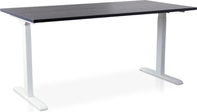 Zit-sta bureau snelslinger verstelbaar - MRC FAST FLEX | 160 x 80 cm | frame wit - blad zwart eiken