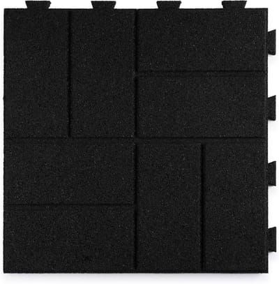 Rubberen Tegels - Baksteen Tegels - Buitenruimte Verfraaien - Verborgen Verbinding Systeem - 20 stuks - Zwart