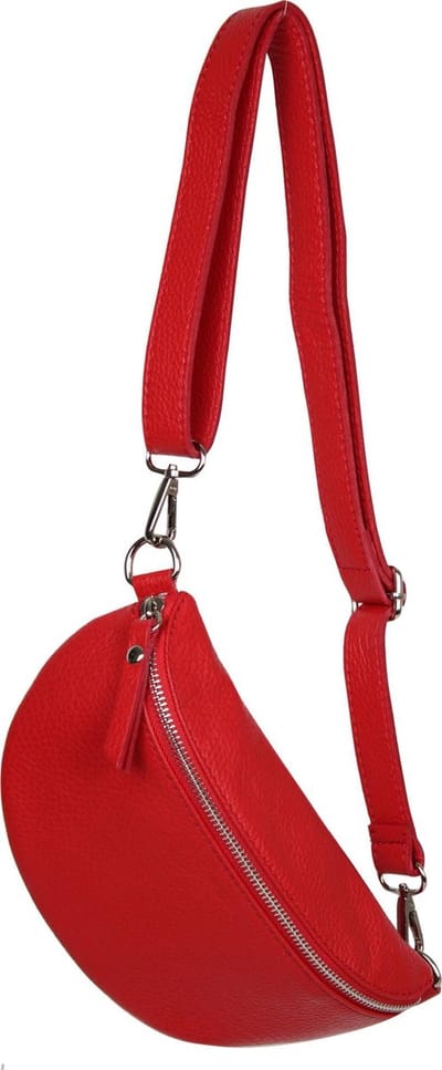 AmbraModa GLX10 - Dames heren unisex kleine heuptas buiktas crossbodytas, ideaal voor vakantie, reizen, uitgaan gemaakt van echt leer. Rood