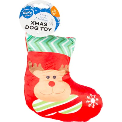 Duvoplus - Hond - Xmas Pluche Pantoffel 18x15x7cm Gemengde Kleuren - 162174