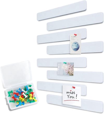 Stunq® Set van 8 Flexibele Stroken en 40 Punaises voor Creatieve Wanddecoratie - Multifunctioneel en Duurzaam