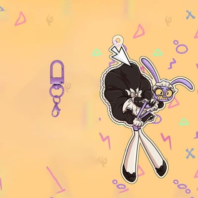Voor TADC Jax Pomni Anime Perifere Acryl Sleutelhanger Aangepaste Cartoons Creativiteit Rugzak Hanger Accessoires Festival Cadeau black