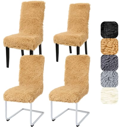 Stoelhoezen, set van 4, universele stretch stoelhoezen, schommelstoel, elastische pluche stoelhoes, afneembaar, wasbare stoelen, bescherming voor keuken, eetkamer, hotel, banket, bruiloft