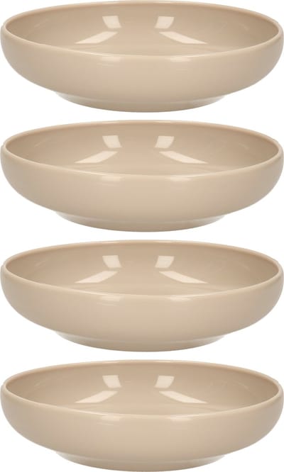 Plasticforte Kommetje/schaaltje - 4x - taupe - D16 x 4 cm - 520 ml - kunststof