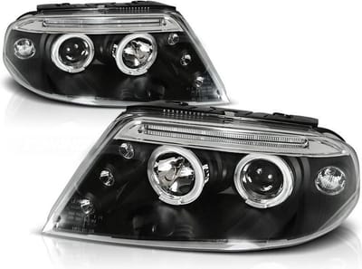 Koplampen dual halo rims VW PASSAT 3BG 09 00-03 05 ANGEL EYES ZWART