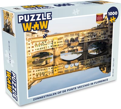 Puzzel Zonnestralen op de Ponte Vecchio in Florence - Legpuzzel - Puzzel 1000 stukjes volwassenen
