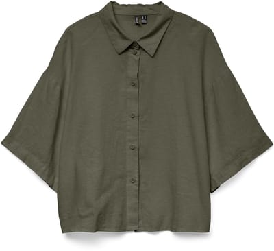 VERO MODA - VMLINN 2/4 SHORT SHIRT WVN NOOS - Dames - Blouses