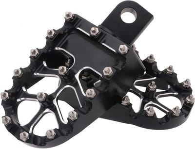 Motorfiets Voetsteunen - Brede Pedalen - Verbeterde Controle - 360 Graden Draaibaar - Extra Breed Platform - Zwart