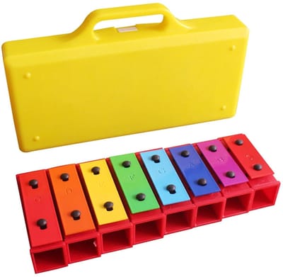 Allecto - Xylofoon met 8 Noten - Muziek Spelen - Premium Aluminium - Klokkenspel met Stabiele Resonantie - Kinderen - Educatief Speelgoed - Leren S...