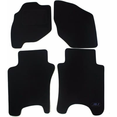 Zwarte Velours Vloermat - J&J AUTOMOTIVE - Honda Jazz 2002-2008 - Op Maat Gemaakt - Antislip - Waterdicht zwart