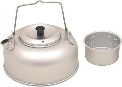 Fox Outdoor lichtgewicht klein fluitketeltje met theezeef aluminium 0.95 liter - zeer compact
