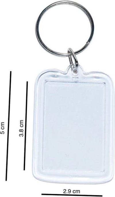 Foto sleutelhanger – Acryl sleutelhanger – Transparant – Foto, tekst, Logo – Formaat 3,2 x 4,0 cm – 5 stuks