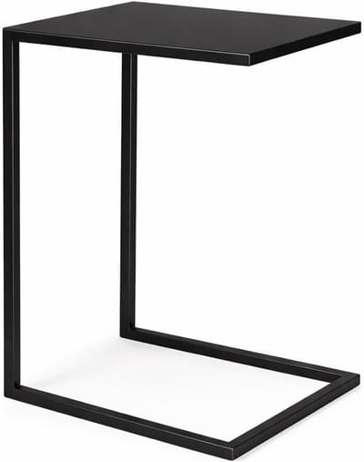 Bijzettafel C-vorm - Koffietafel salontafel - Laptoptafel - Geen montage nodig - 33x40x60 cm - Zwart