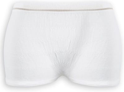 Absorin stretchslip fixatiebroekje extra stretch (5 stuks) L Absorin - Wit / Blauw - 97% polyamide, 3% elastaan - Extra stevige fixatiebroekjes voor incontinentieverbanden
